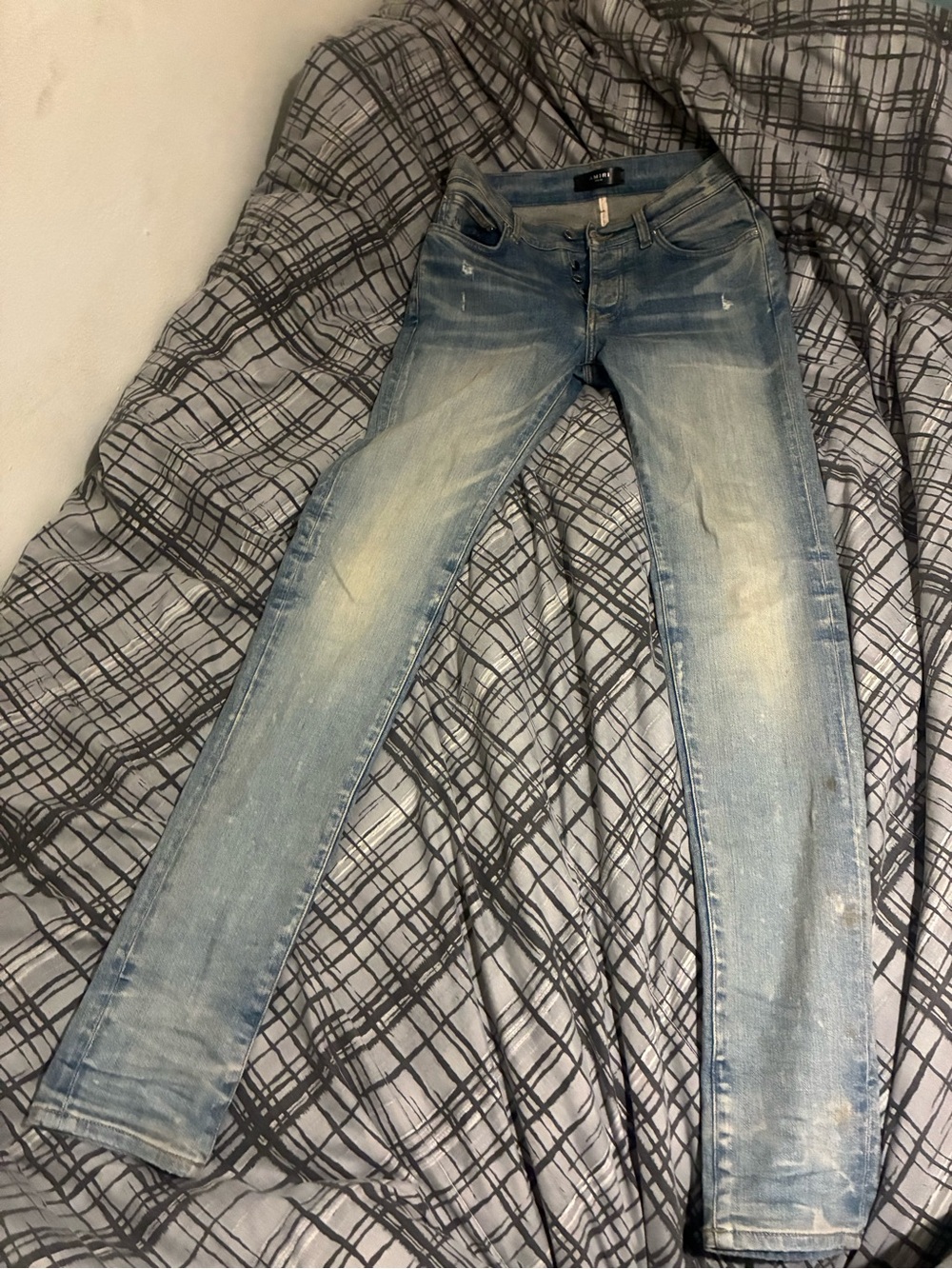 AMIRI Light Blue Skinny Jeans for Men